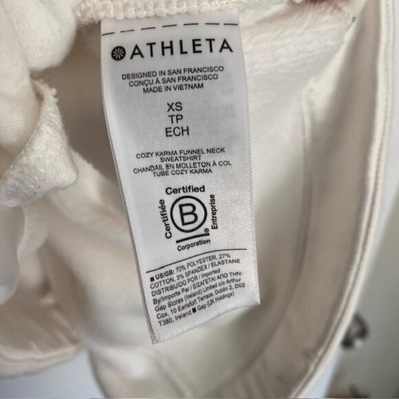 Athleta Cozy Karma Funnel Neck Sweatshirt Sweatshirt XS/TP - Picture 5 of 6